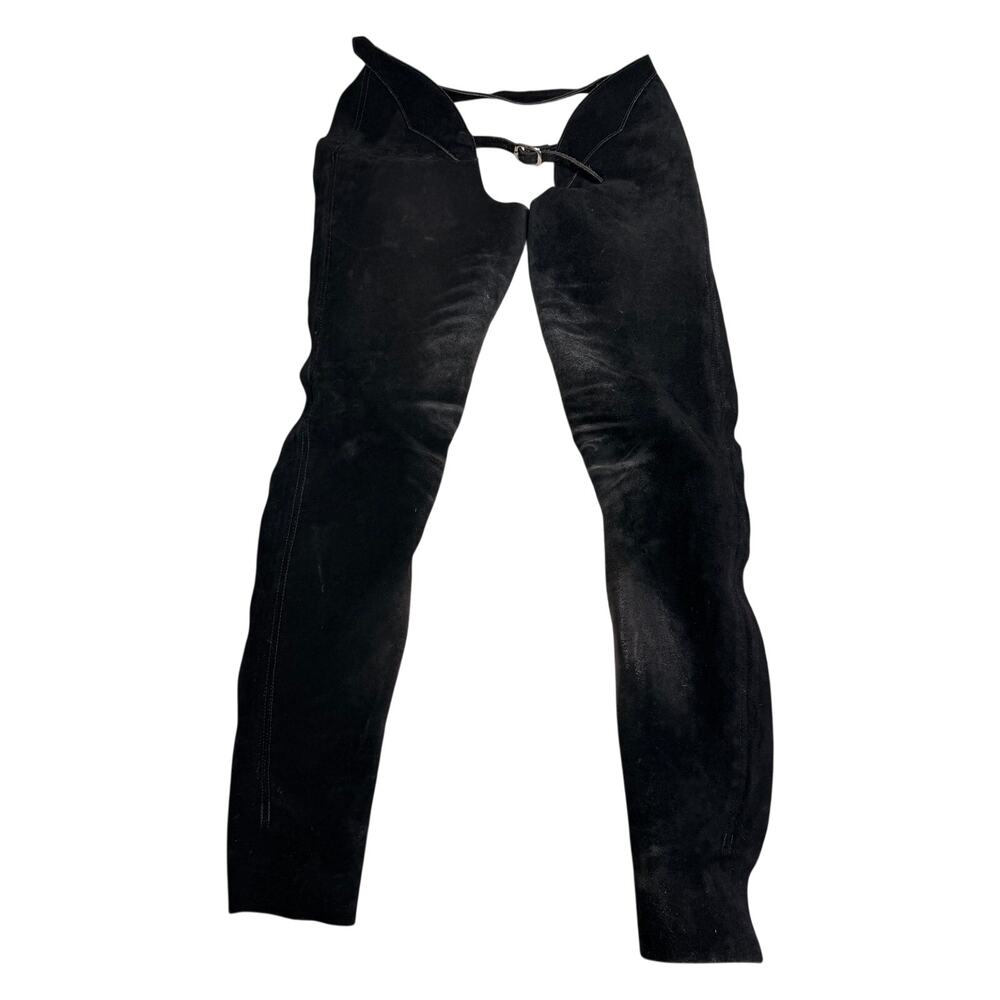 Barnstable Riding Black Suede Leather Full Chaps Size M Equestrian English Ride